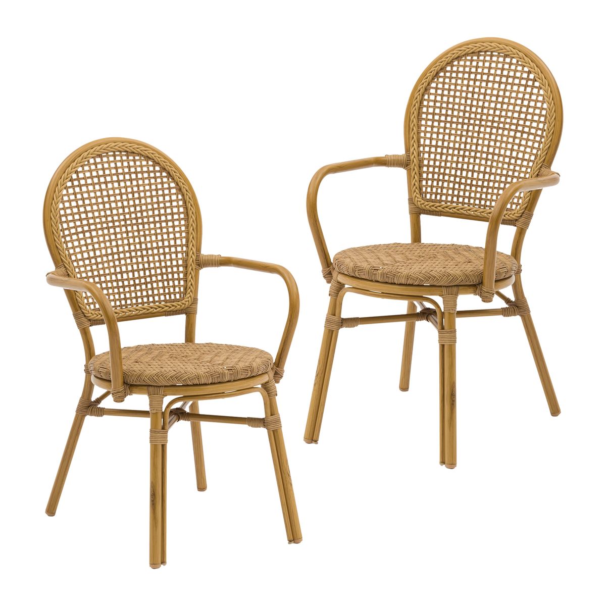 RELAN - Set x2 Silla Exterior Relan Balu Ratán Sintético Jardín y Terraza