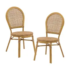 RELAN - Set x2 Silla Exterior Kina Ratán Sintético Jardín y Terraza