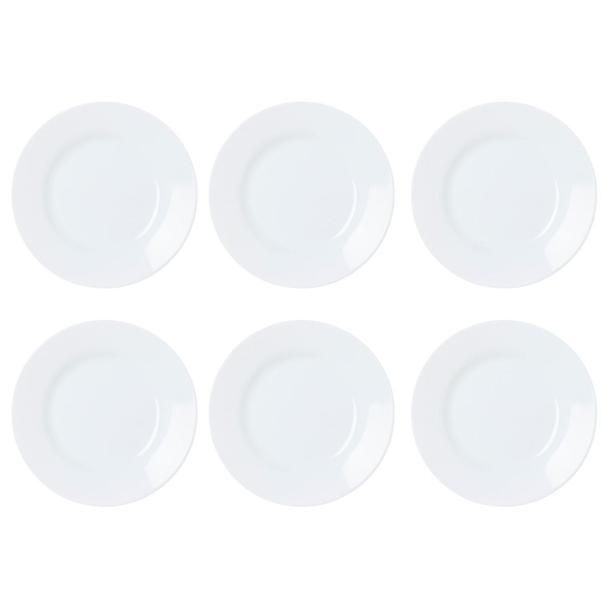 NADIR - Set 6 Plato Hondo 23cm Opaline Nadir De Porcelana Blanca
