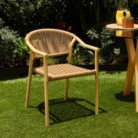 Set x2 Silla Exterior Makassar Cuerda de Ratán Sintético Jardín y Terraza