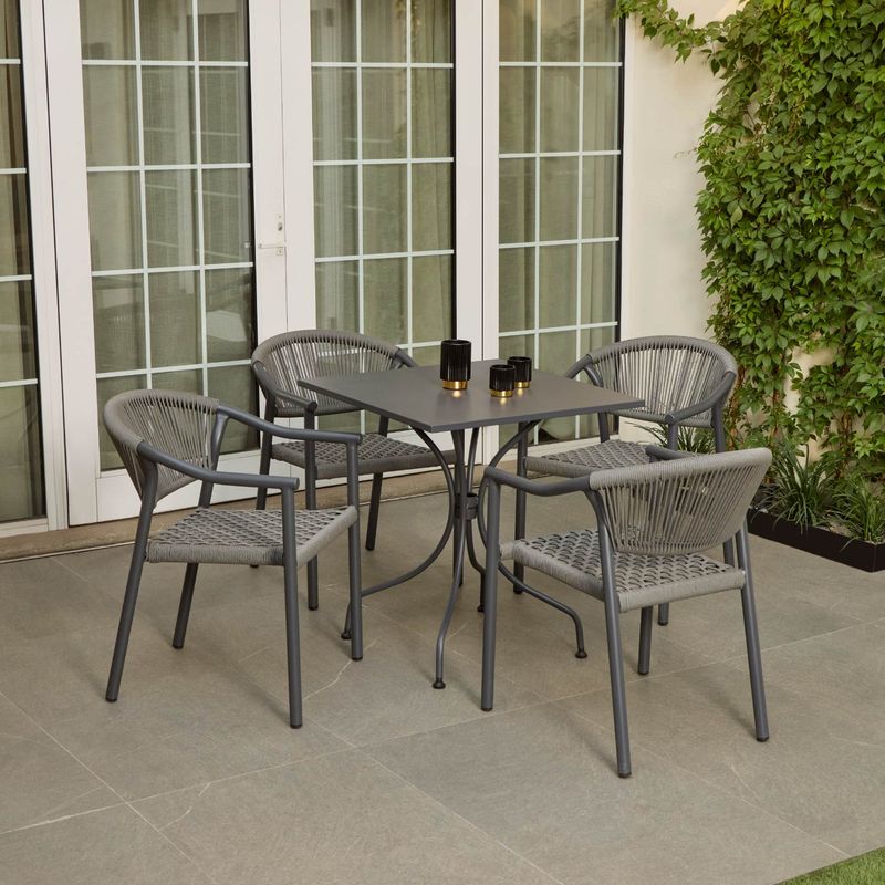RELAN - Set x2 Silla Exterior Relan Makassar-M Cuerda de Ratán Sintético Jardín Terraza