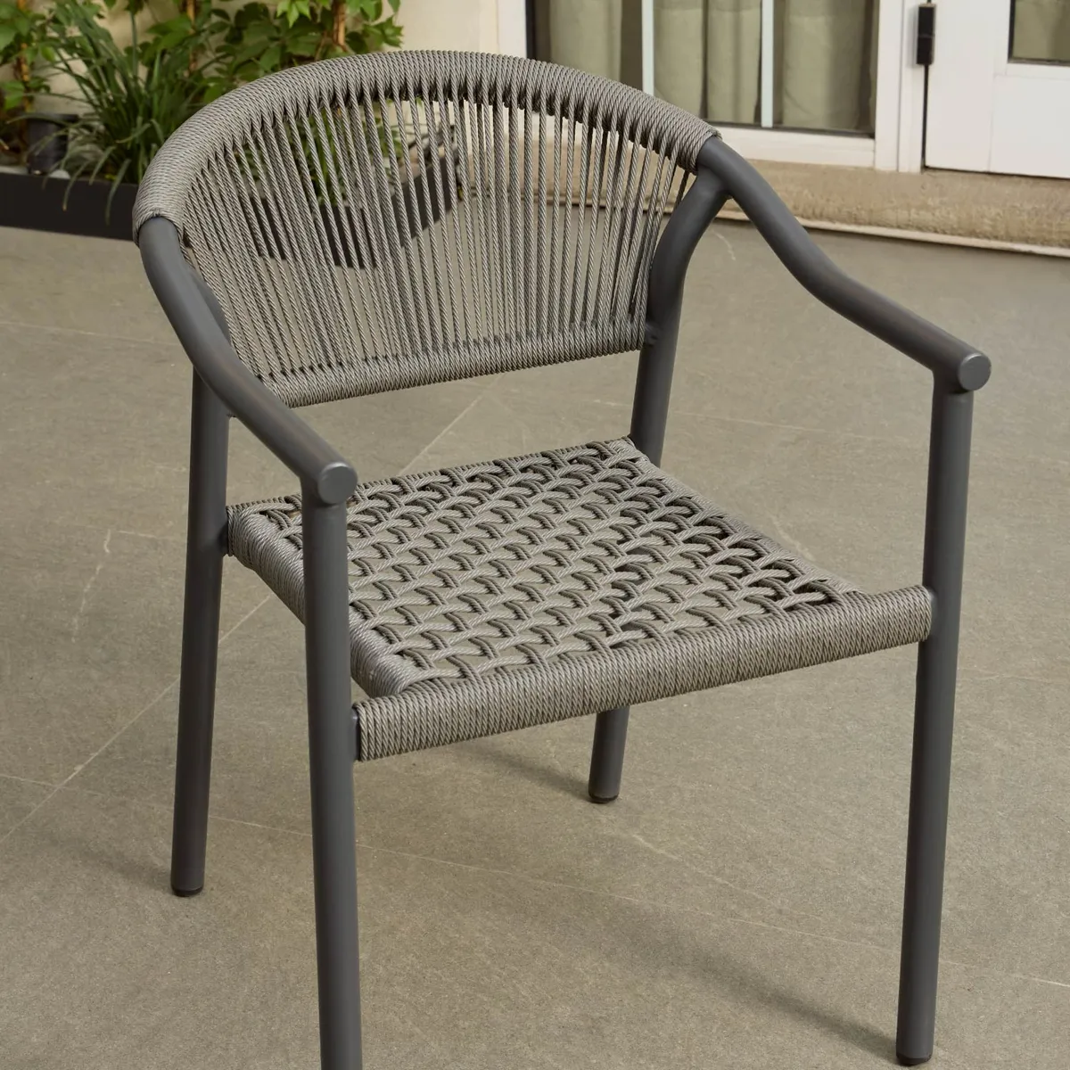 RELAN - Set x2 Silla Exterior Relan Makassar-M Cuerda de Ratán Sintético Jardín Terraza