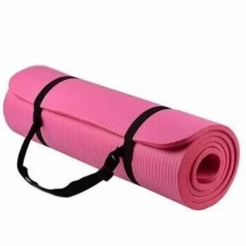 CRUSEC - Yoga Mat Tapete Colchoneta Pilates 180x60x1 cm Con Correas