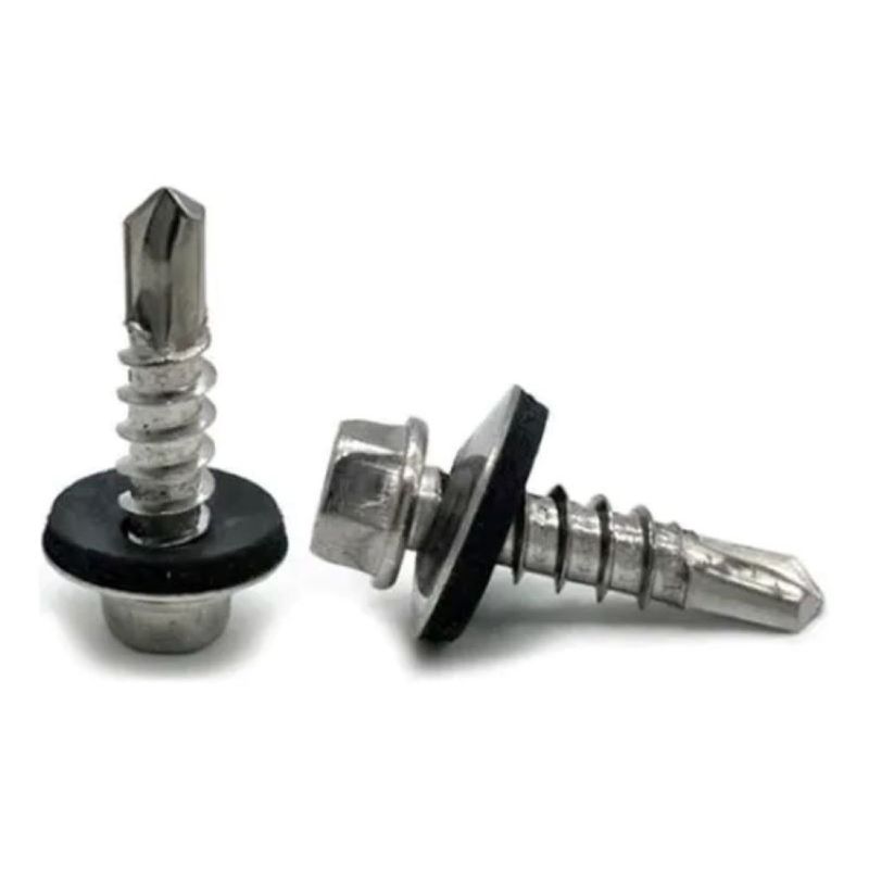 METALFER - Tornillo Cabeza Hexagonal Cg Punta Broca 12-14 x 1.  1/2 100un