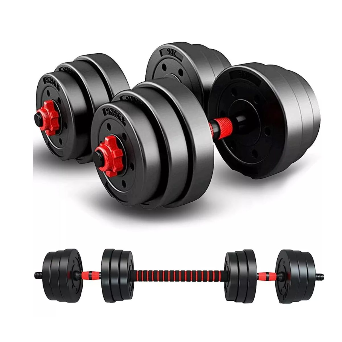 BASKO FITNESS - Set Mancuernas Ajustables 20 kg 2 en 1