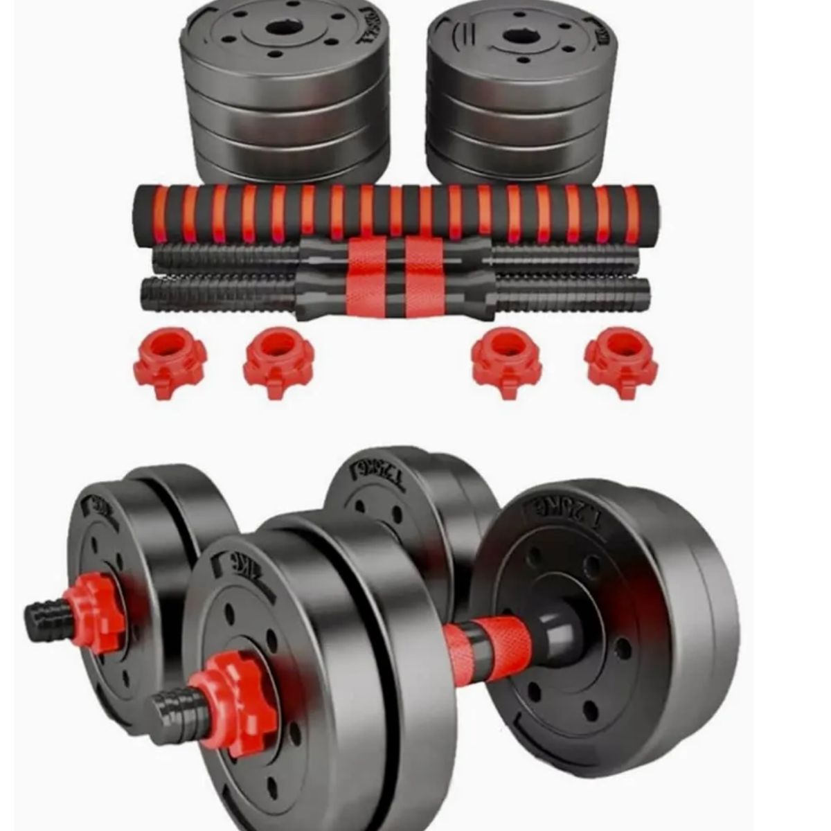 BASKO FITNESS - Set Mancuernas Ajustables 20 kg 2 en 1