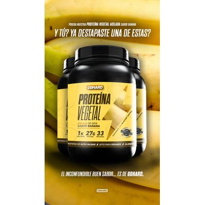 Imagen 2 del producto Proteina Vegetal Soya 1 Kg - Sabor Banana