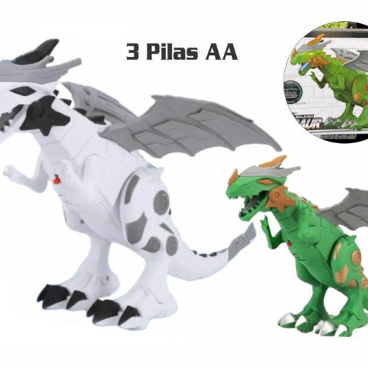 GENERICO - Robot Dinosaurio Musical Con Luces Y Sonido Color Blnaco