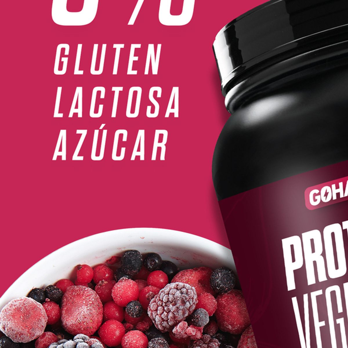GOHARD - Proteina Vegetal Soya Gohard 1 Kg - Sabor Frutos del Bosque