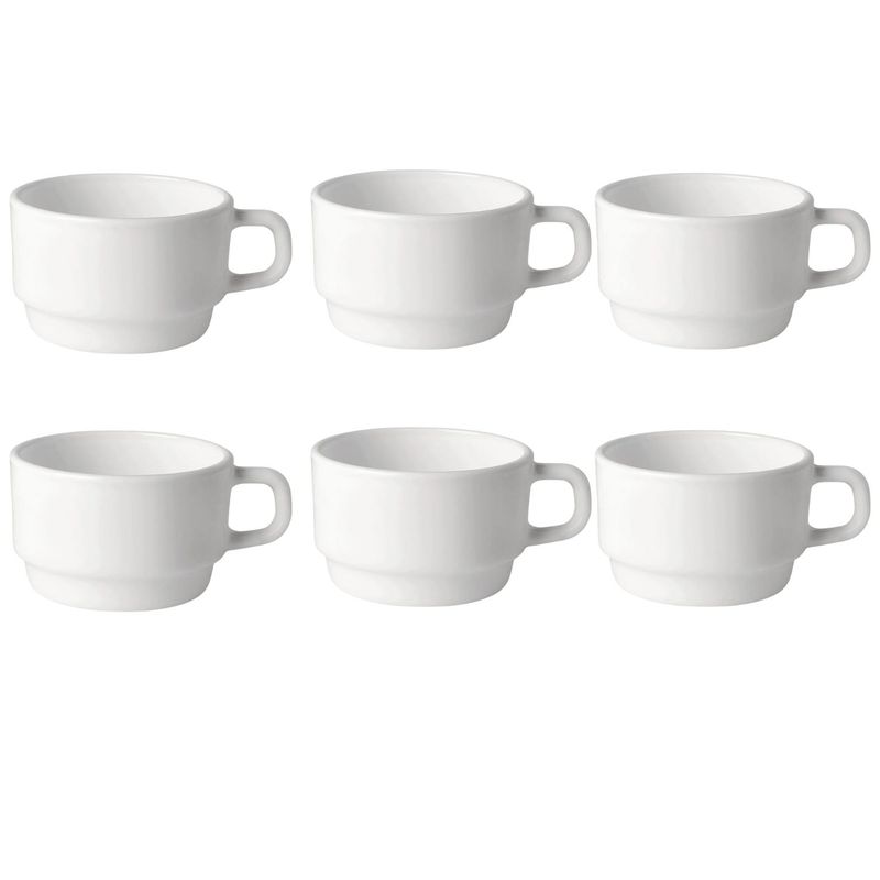 BORMIOLI - Set 6 Taza Te 220mL Performa Porcelana Blanca Bormioli Rocco