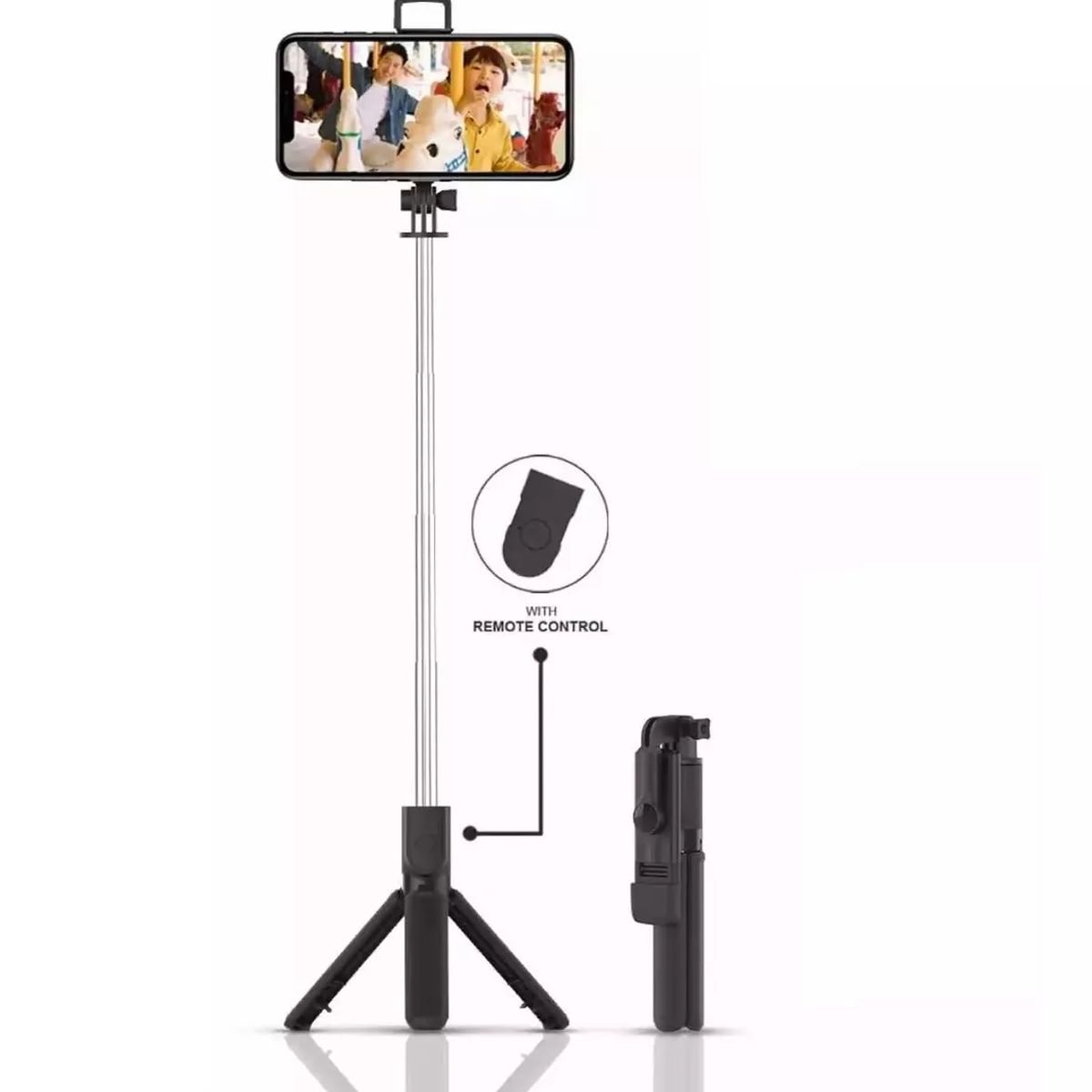 CARIBEE - Palo Selfie 3 En 1 Trípode Flash Bluetooth Control