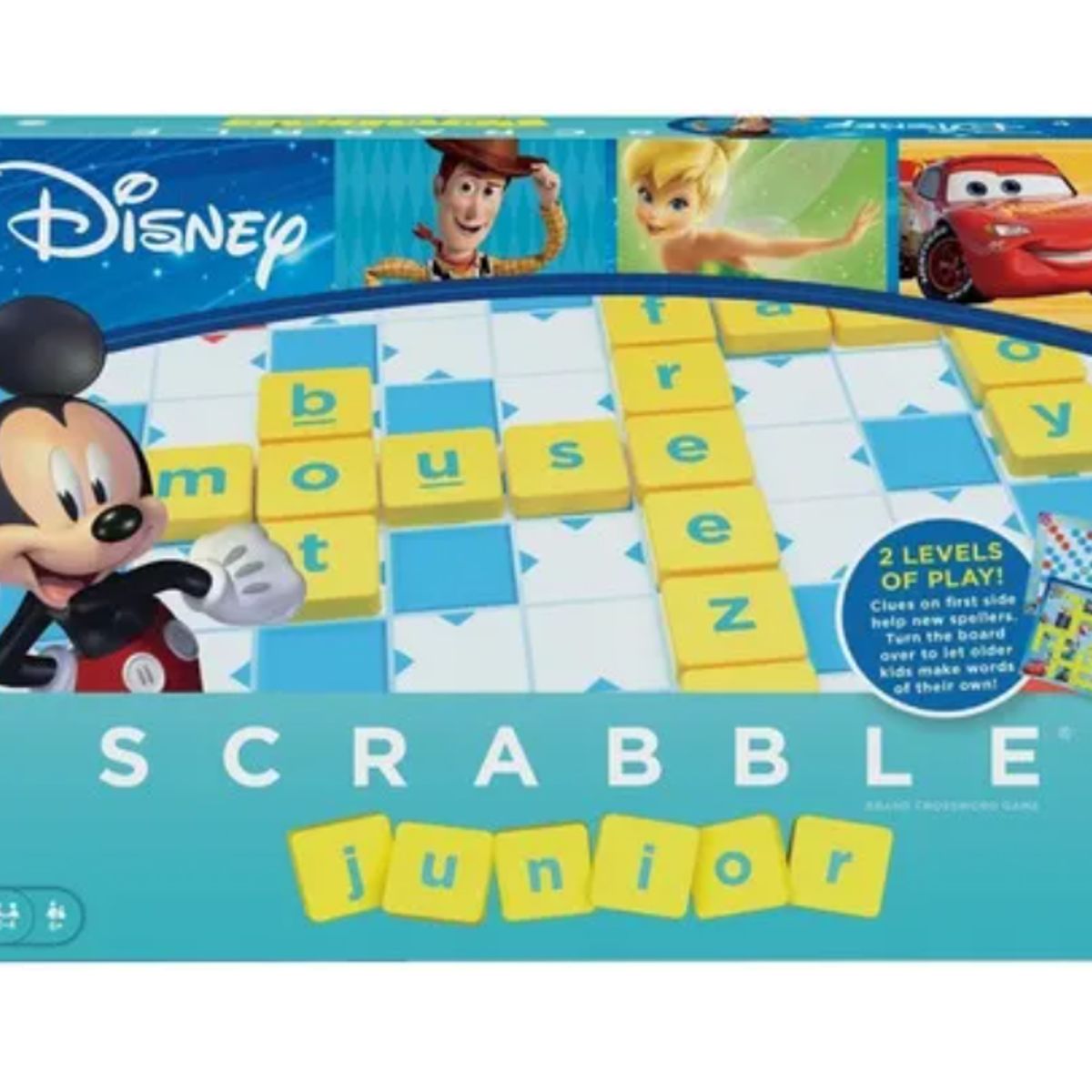 MATTEL - Scrabble Junior Disney 2 En 1 - Juego De Mesa