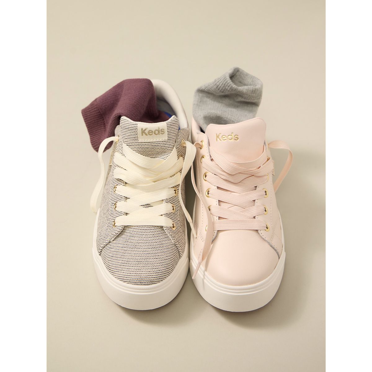 KEDS - Zapatilla Cuero Mujer Park Leather Rosado KEDS