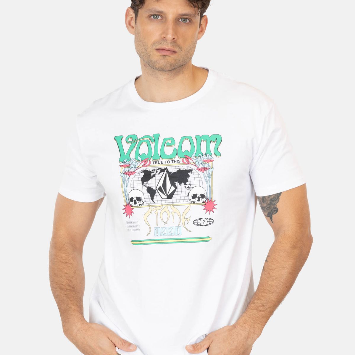 VOLCOM - Polera MC Worldly Blanco Hombre Volcom