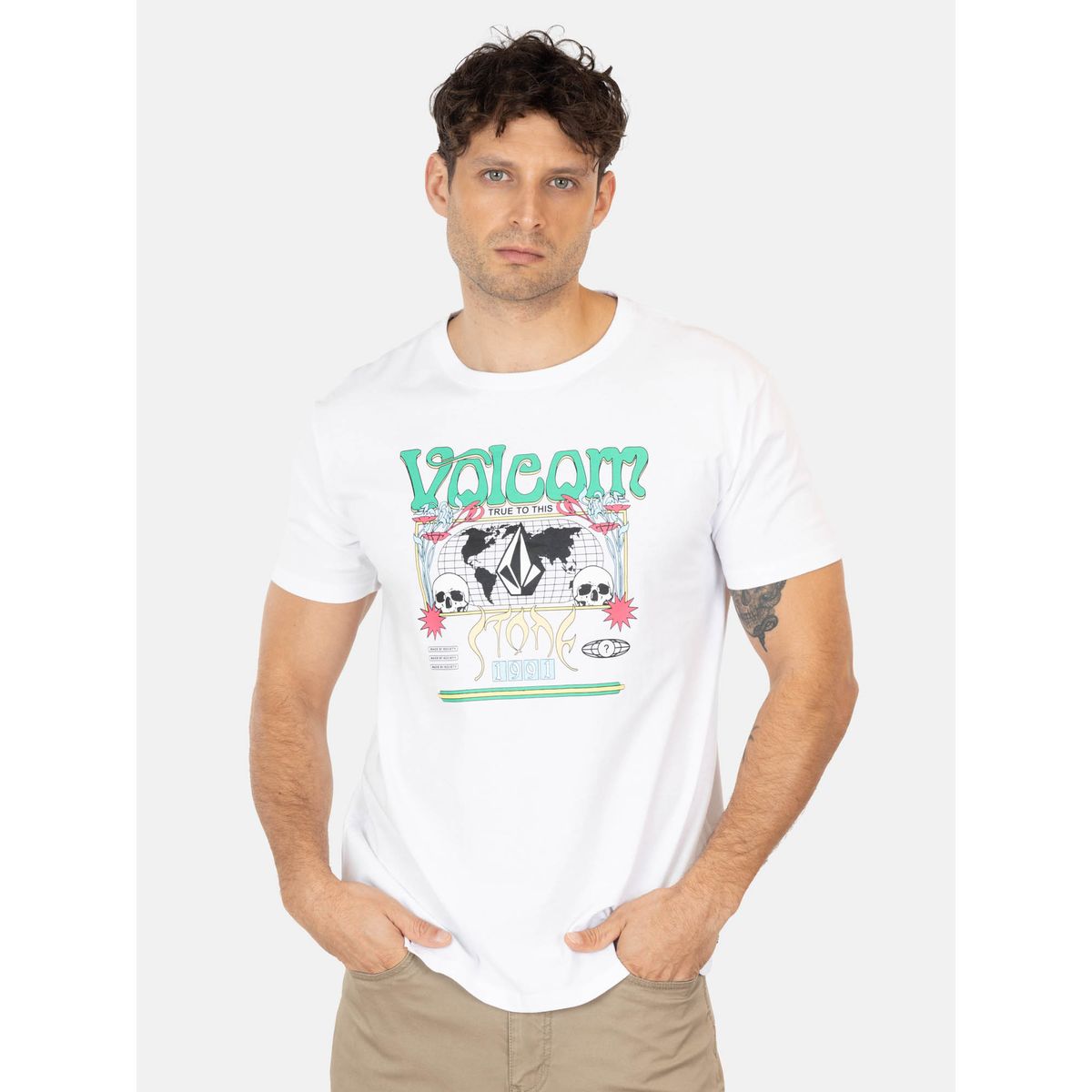 VOLCOM - Polera MC Worldly Blanco Hombre Volcom