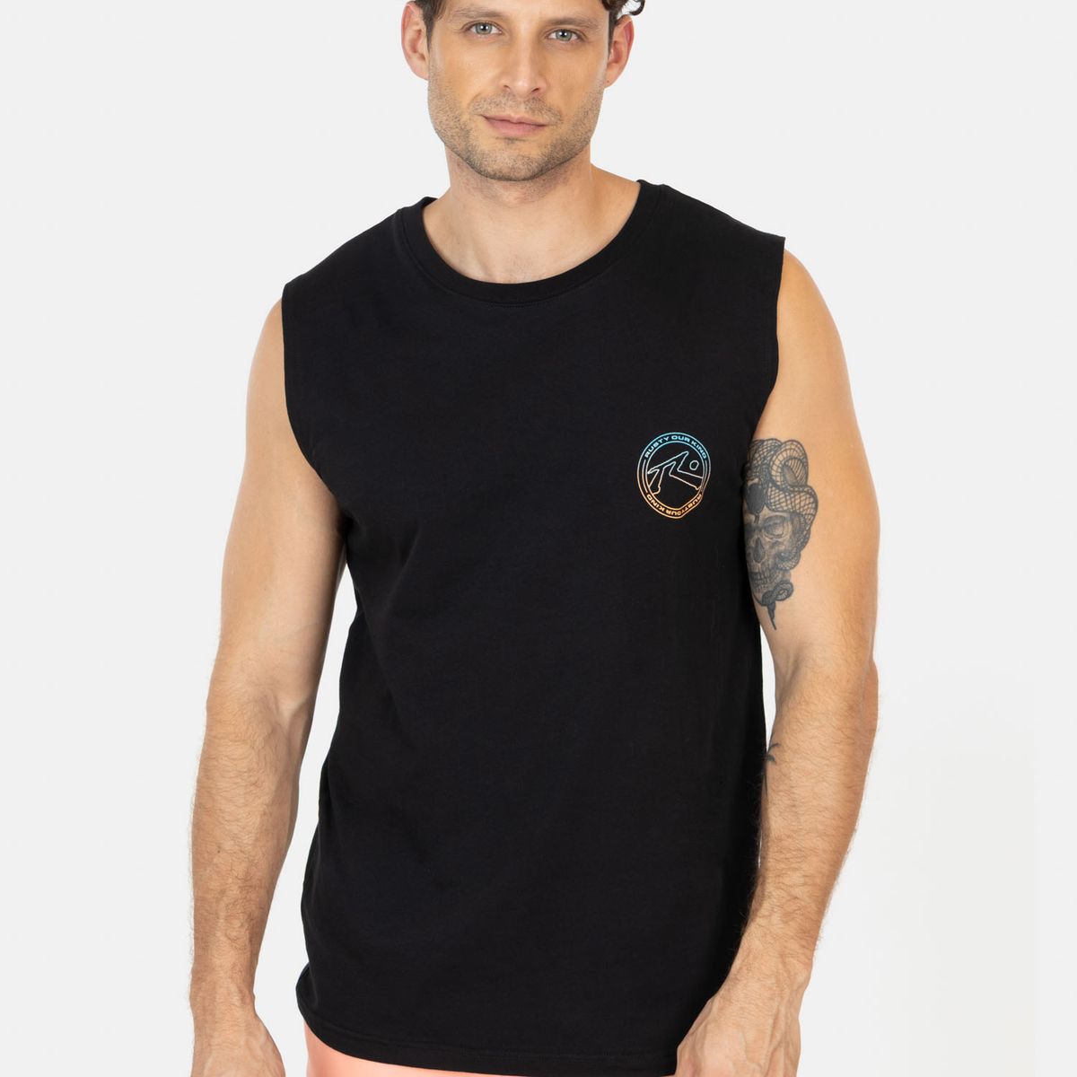 RUSTY - Polera SM Deepwave Negro Hombre Rusty - Negro