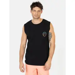 RUSTY - Polera SM Deepwave Negro Hombre - Negro