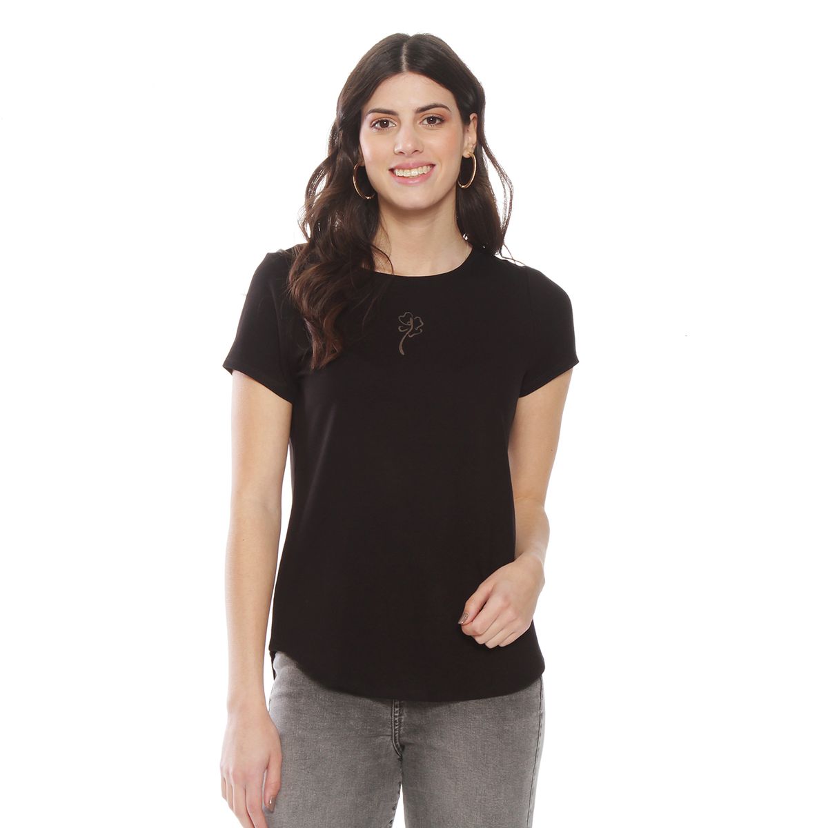 WADOS - POLERA MANGA CORTA SOLID FLOR LASER