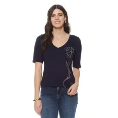 WADOS - POLERA SOLID MANGA CORTA FLOR LASER