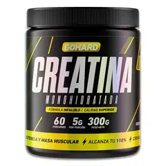GOHARD - Creatina Monohidratada 60 Servicios- Sin Sabor/ 300 Grs