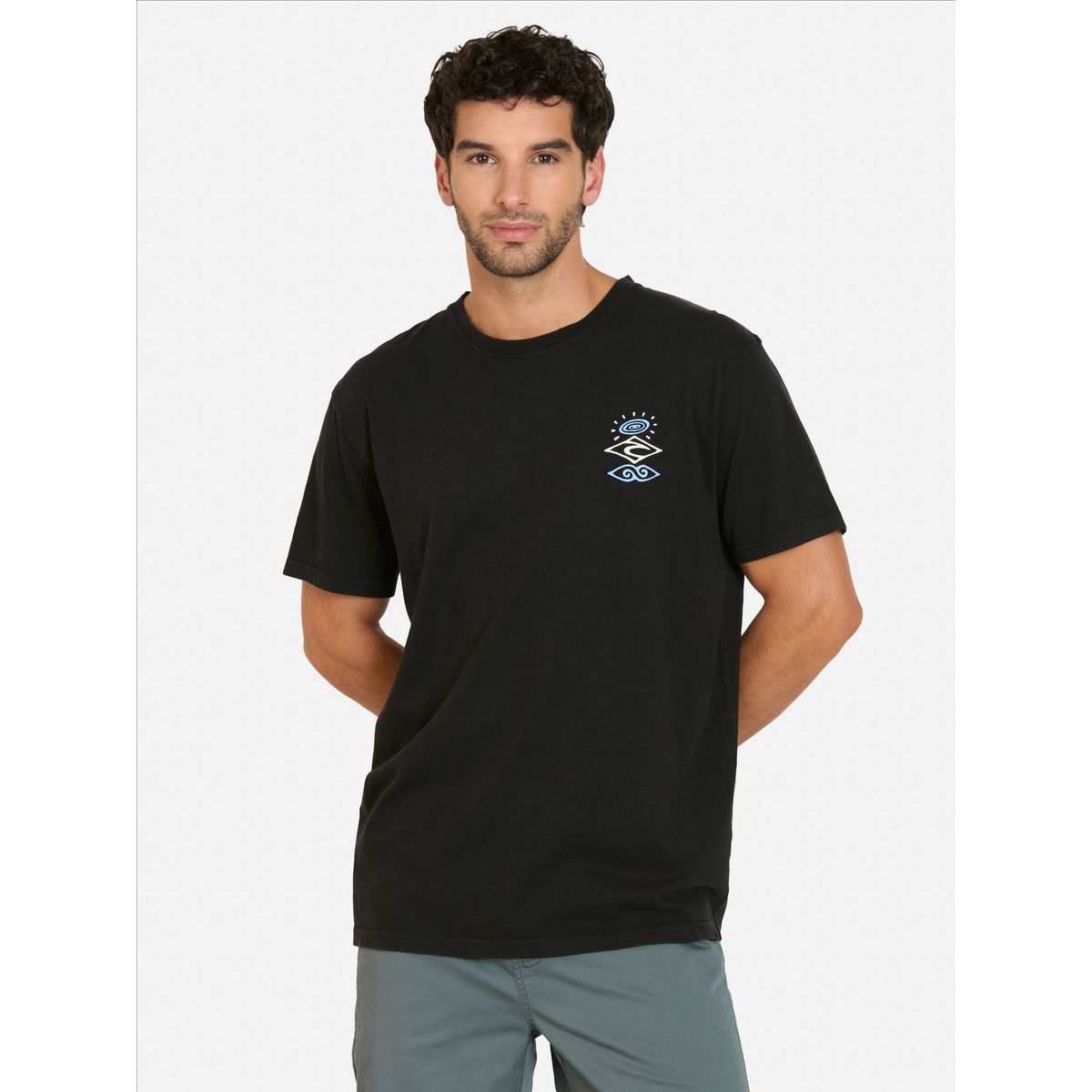 RIP CURL - Polera MC Surf Negro Hombre Rip Curl - Negro