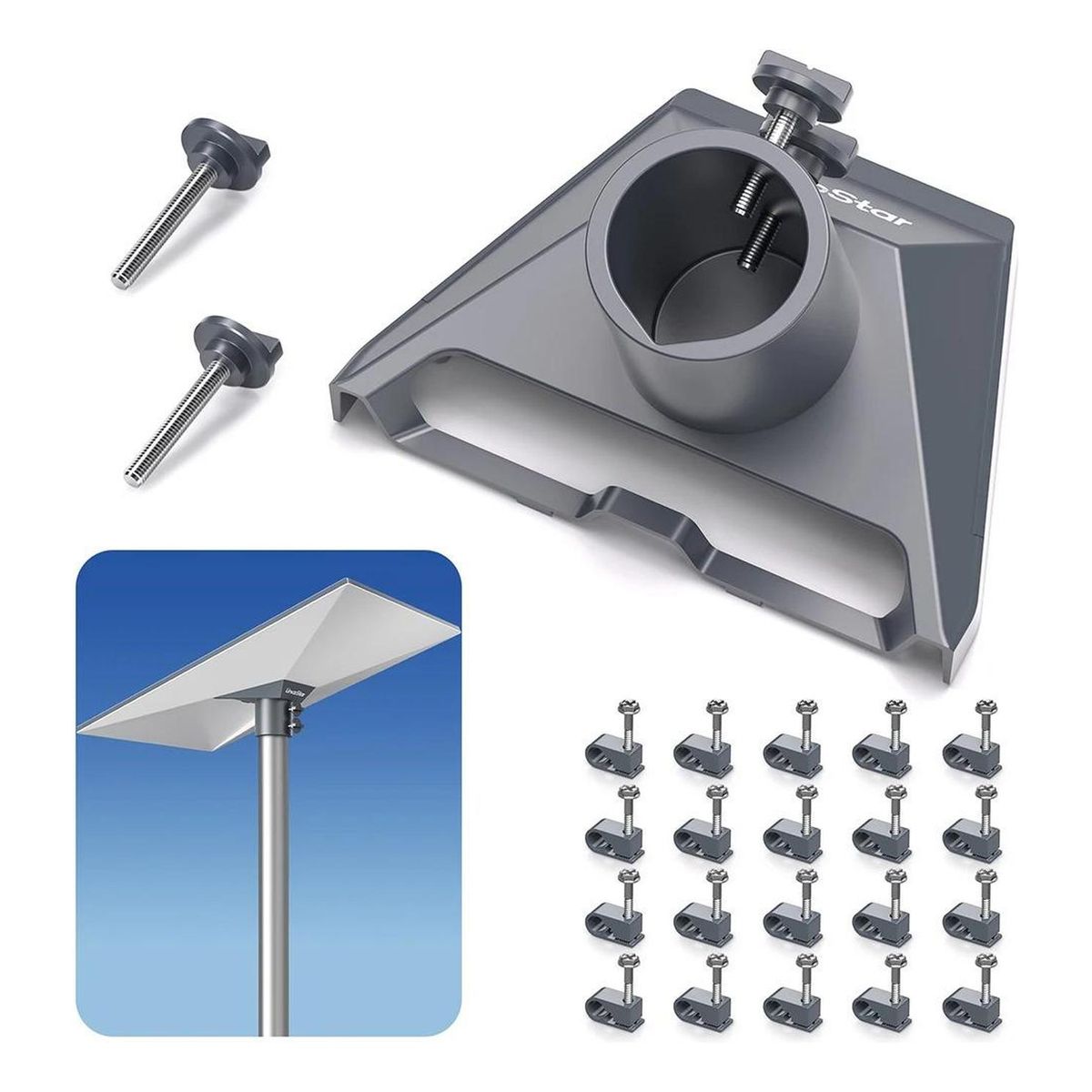 GENERICO - Adaptador Tubo Montaje Starlink Gen 3 Aleación Aluminio Gris