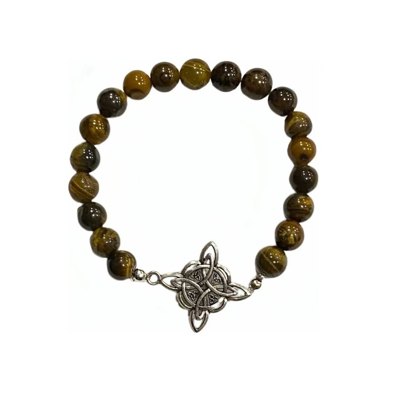 GENERICO - Pulsera Nudo De Brujas Elasticada Piedras Protección Suerte