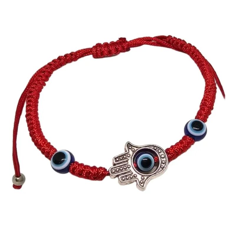 GENERICO - Pulsera Roja Ojo Turco Mano De Fátima Protección Y Suerte