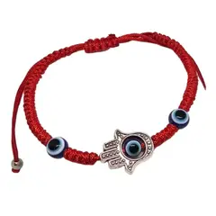 GENERICO - Pulsera Roja Ojo Turco Mano De Fátima Protección Y Suerte