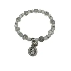 GENERICO - Pulsera San Benito Dos Caras Cristales Rojos Protección