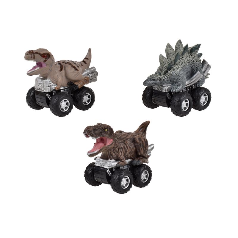JURASSIC WORLD - PACK 3 DINOSAURIOS VEHÍCULO PULLBACK JURASSIC