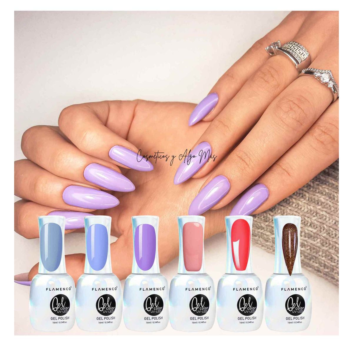 FLAMENCO - Set de 6 esmaltes semipermanentes secado uv larga duración