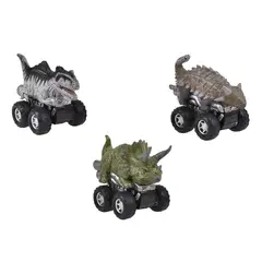 JURASSIC WORLD - PACK 3 DINOSAURIOS VEHÍCULO PULLBACK JURASSIC
