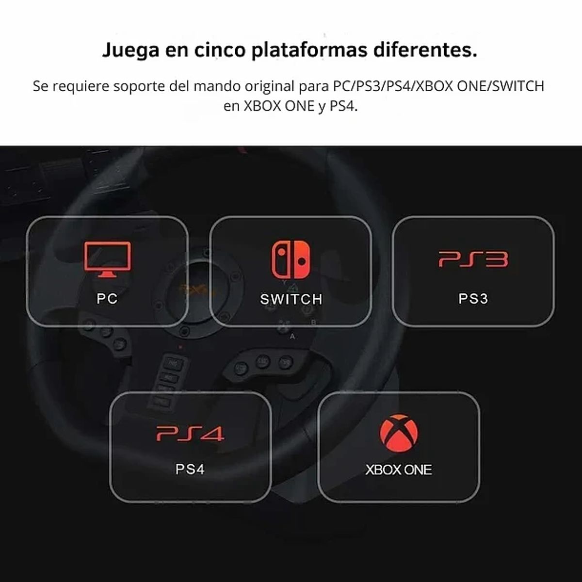 MOVI - VOLANTE CON PEDALES PARA SIMULACION PC PS3 PS4 X-SERIES XLS SWITCH