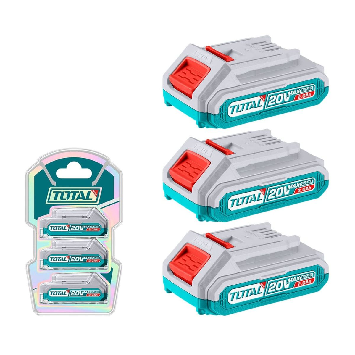 TOTAL TOOLS - Kit 3 Baterías P20S 2.0 Ah Total