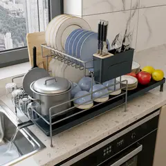 MP - Secaplatos Escurridor De 2 Niveles Con Bandeja Extensible