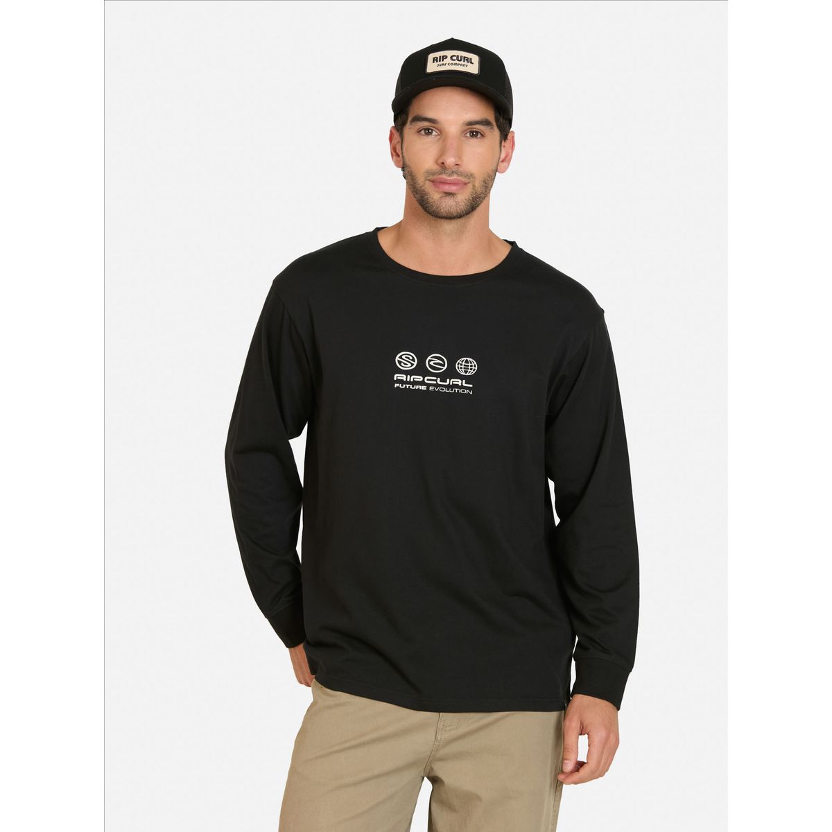 RIP CURL - Polera ML Tropic Negro Hombre Rip Curl - Negro