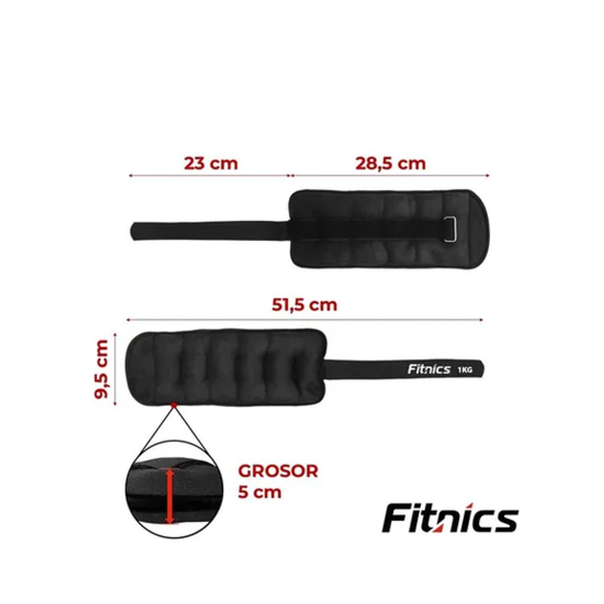 GENERICO - Pesas de tobillo tobillera muñeca set 2 de 1kg cu total 2kg