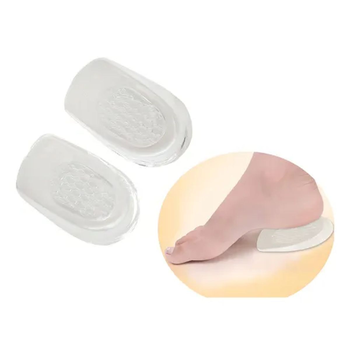 GENERICO - Almohadillas cojín para talón de gel silicona unisex 1 par c