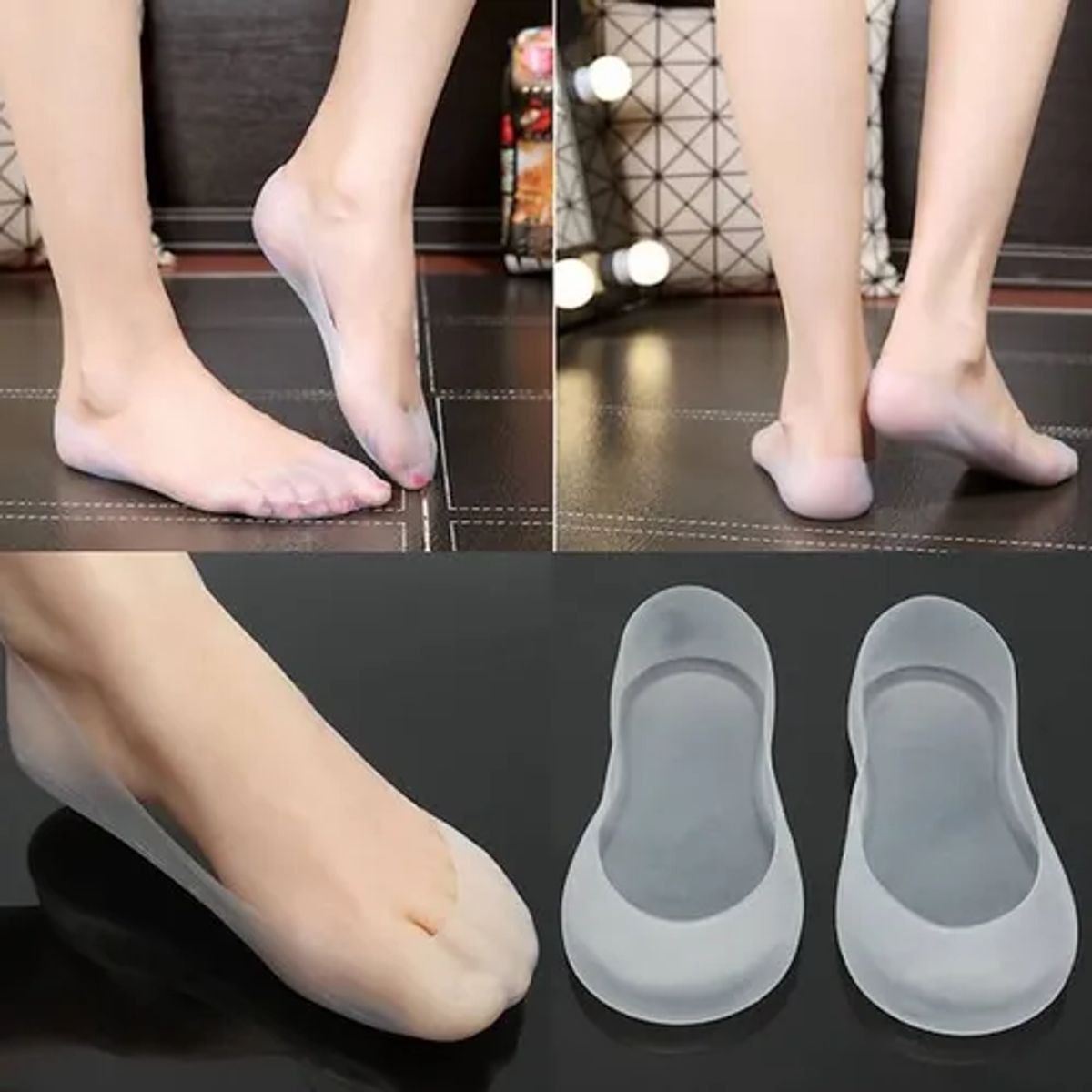 GENERICO - Calcetines de silicona hidratantes protector pies par color