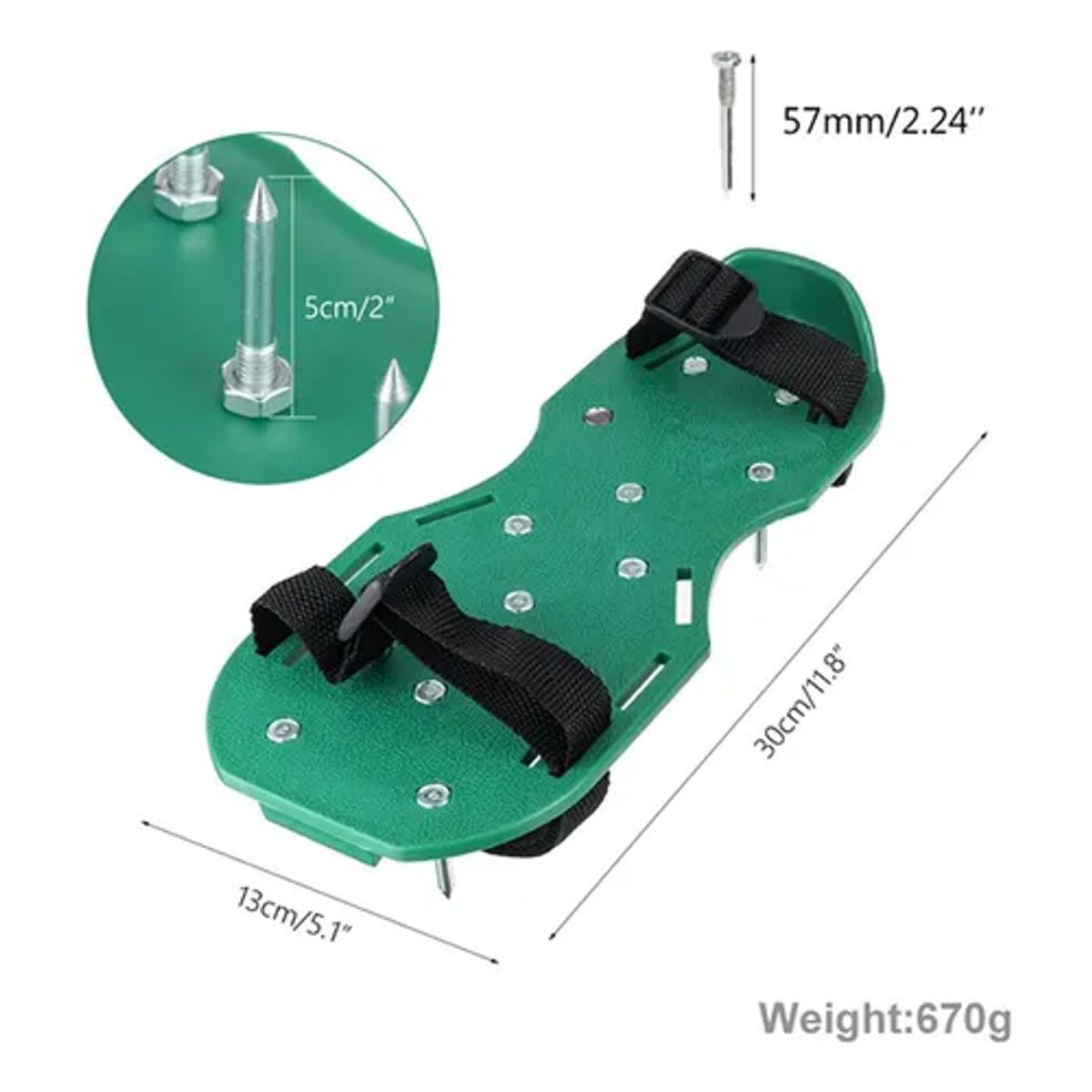 GENERICO - Plantilla clavos para airear eficazmente suelo del el césped