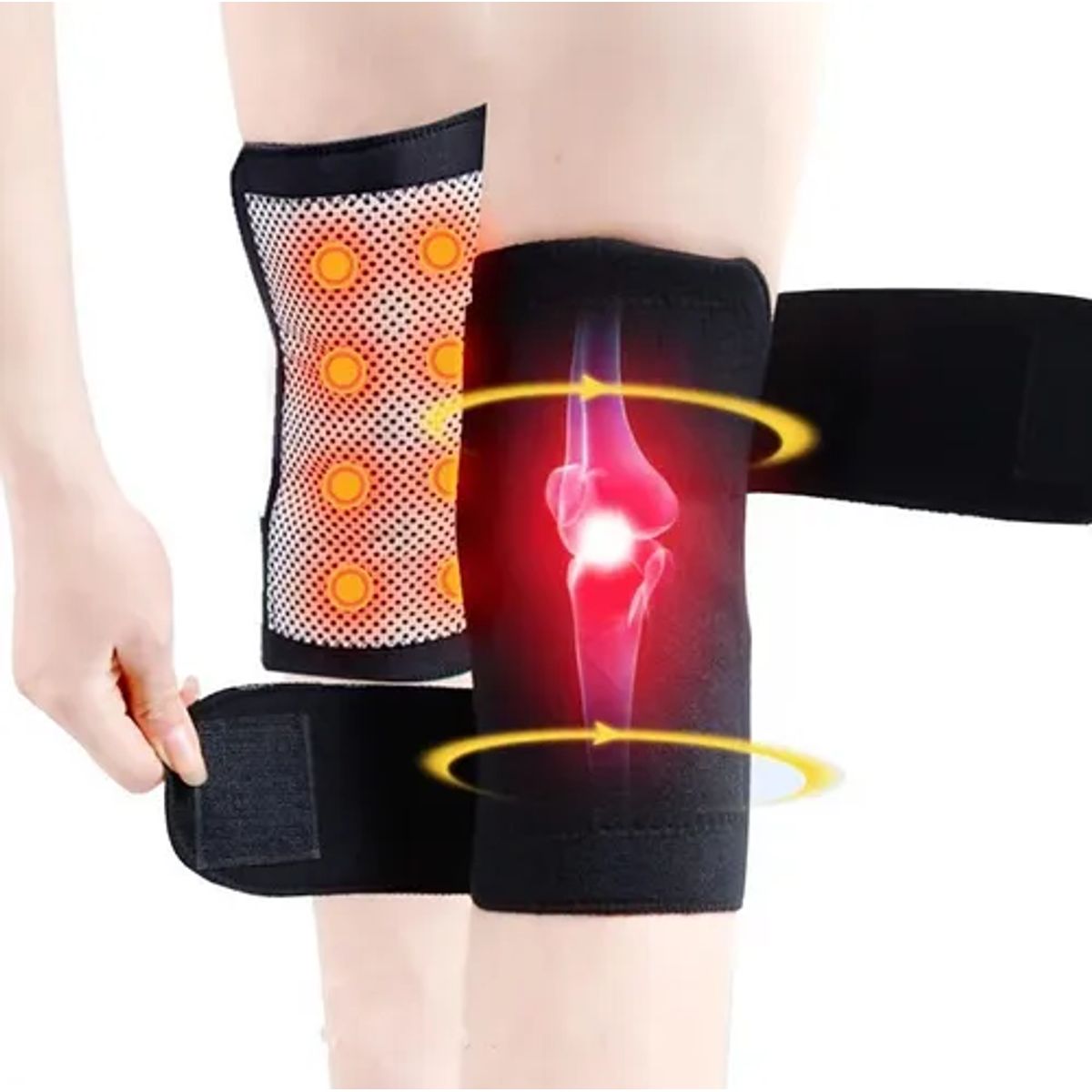 GENERICO - Pack de 2 rodilleras magnética alivia dolor artritis color n