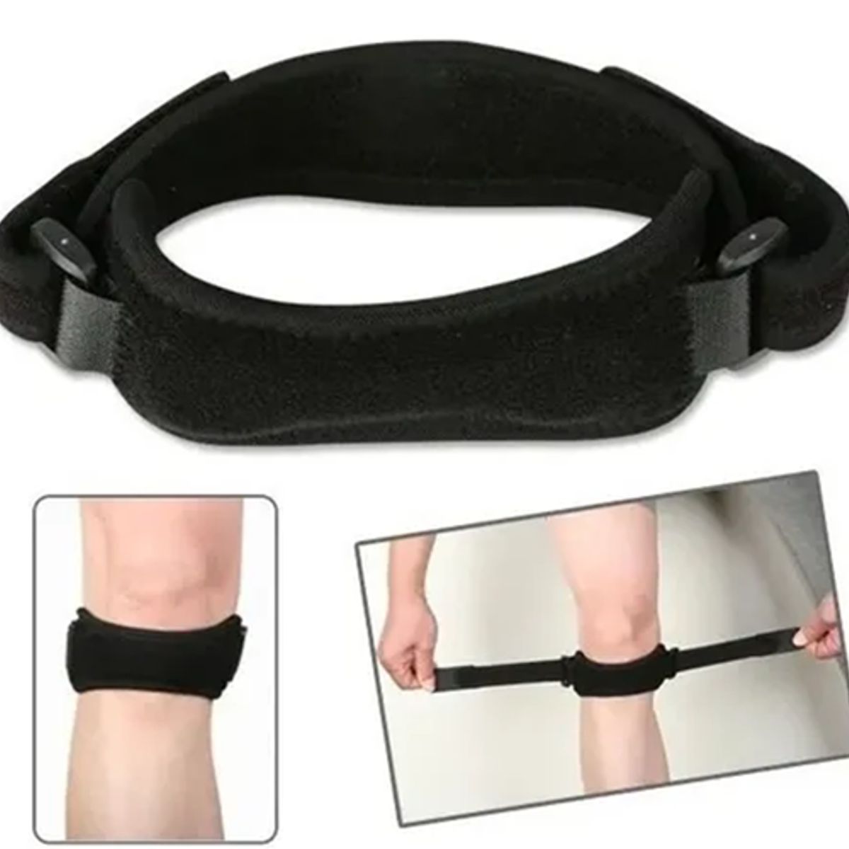 GENERICO - Pack 2 menisqueras soporte rotuliano ajustable color negro