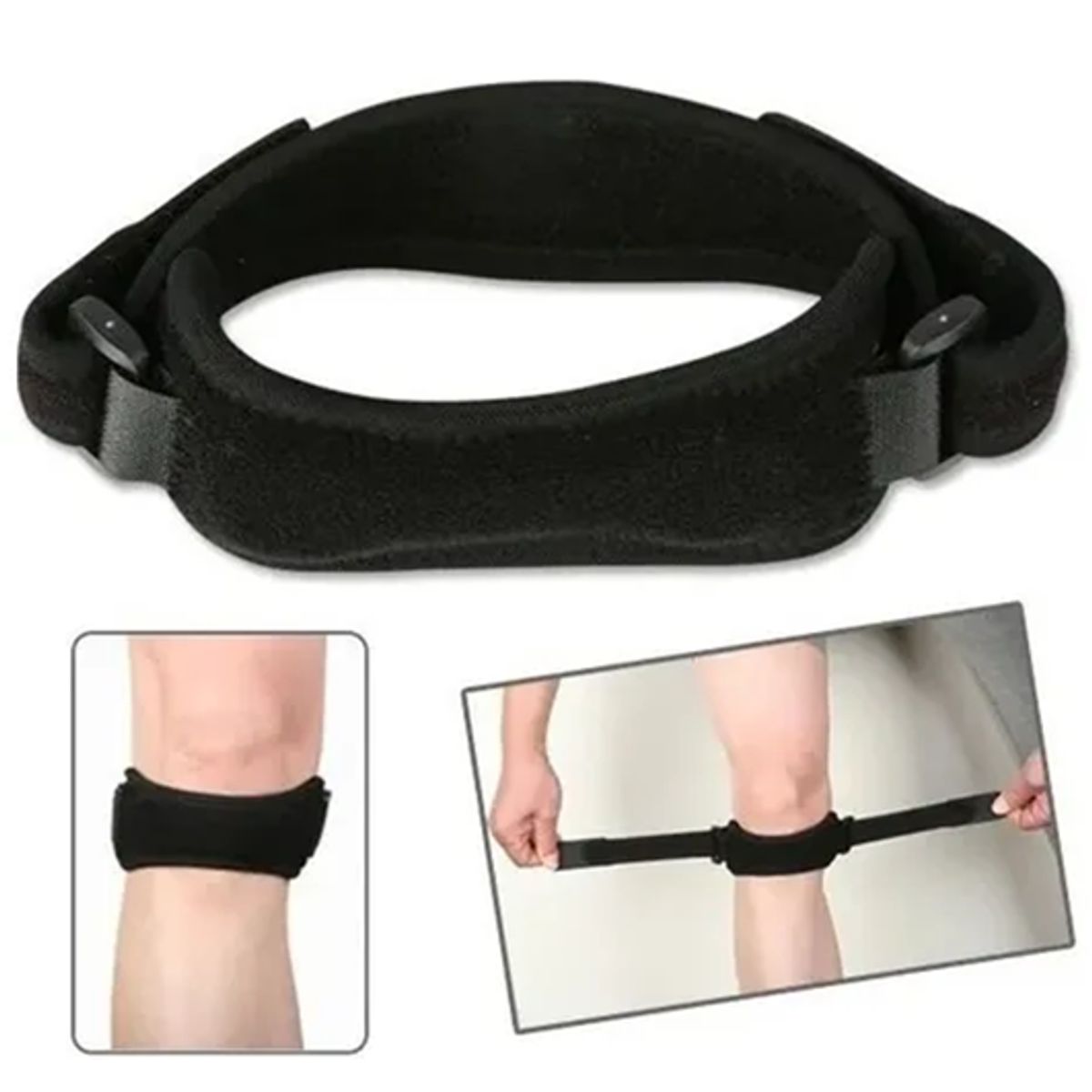 GENERICO - Pack 2 menisqueras soporte rotuliano ajustable color negro