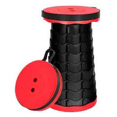GENERICO - Silla taburete plegable portátil para piso interior y exterior negra
