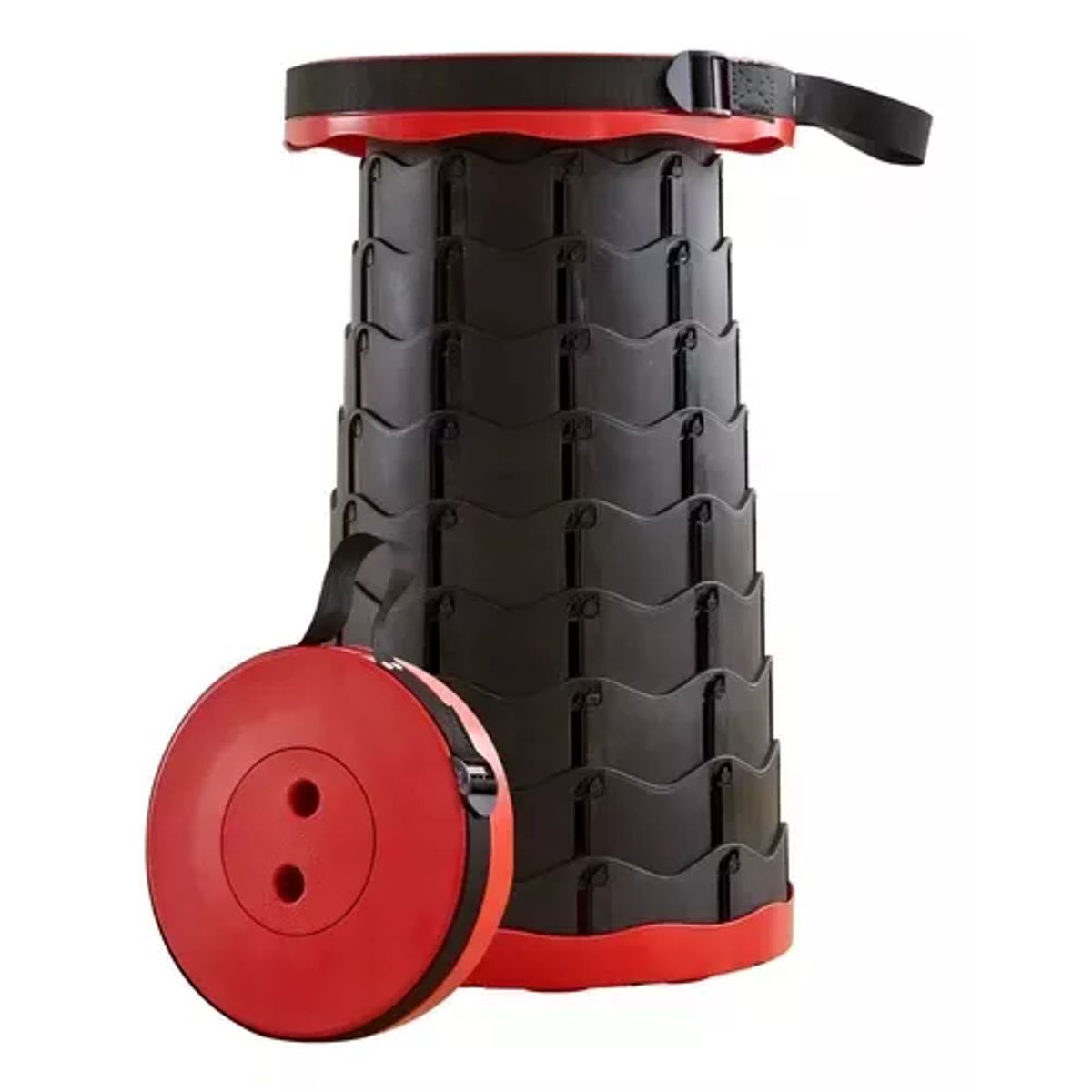 GENERICO - Silla taburete plegable portátil para piso interior y exterior negra