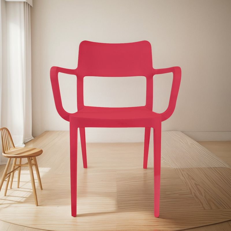 DVP - Silla Plástica Con Apoya Brazos Minimal Roja Dvp
