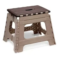 GENERICO - Piso plegable roble banco taburete mediano 28x28 marrón