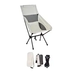 GENERICO - Silla plegable portátil para exteriores camping-jardín crema