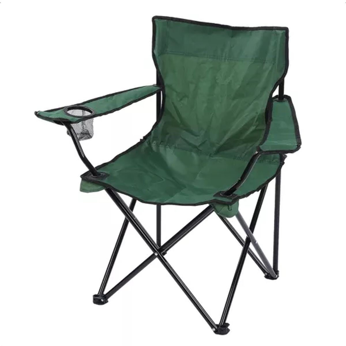 GENERICO - Silla plegable de playa camping con bolso de porta vasos verde